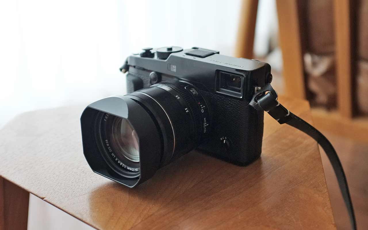 「XF18-55mm F2.8-4」に「Haoge LH-X13B」を付けるとカメラとのバランスもいい