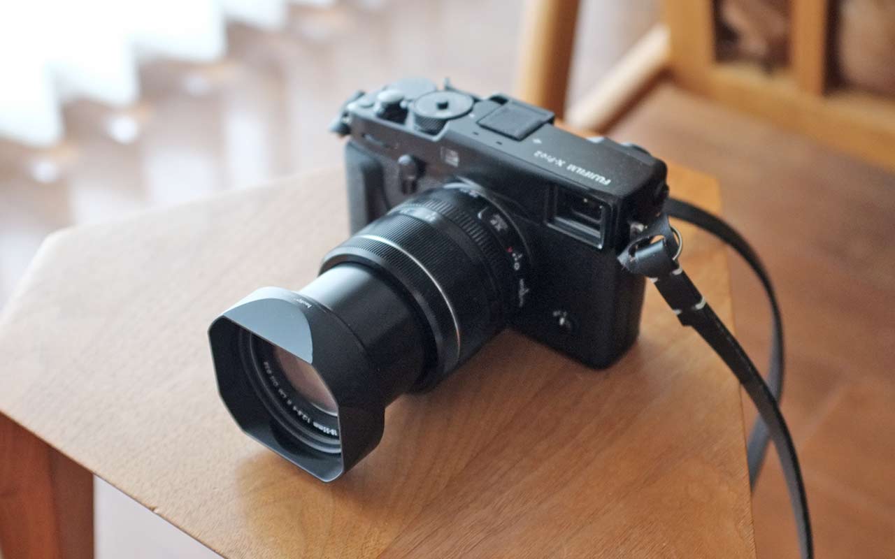 「XF18-55mm F2.8-4」に「Haoge LH-X13B」を付けるとカメラとのサイズのバランスもいい