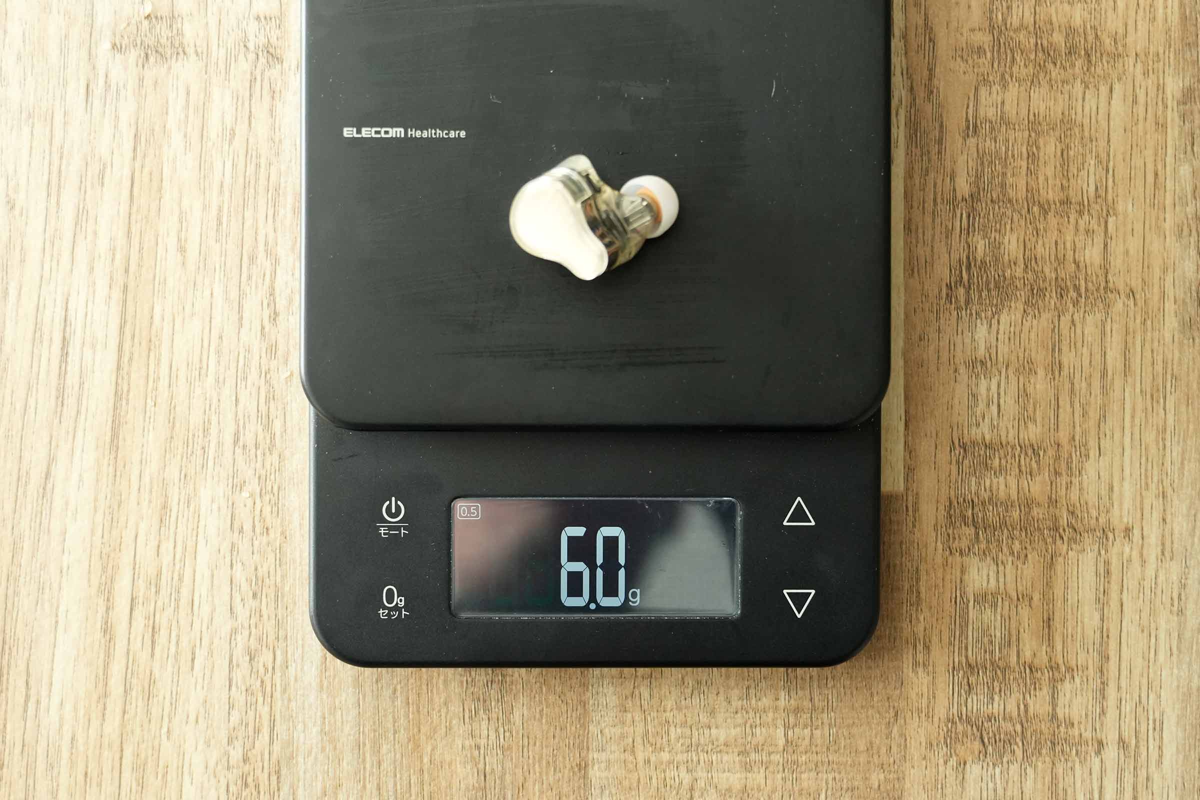 SOUNDPEATS H3のイヤホン片耳重量